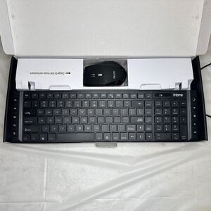 NEW iHOME TYPERIGHT BUNDLE-KEYBOARD & MOUSE W/ SIDE PANEL CONTROLS IH-K251BB